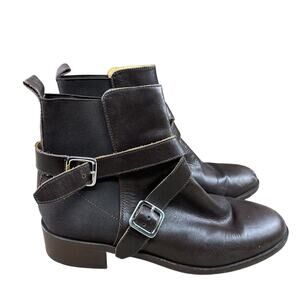 Vero Cuoio Booties Women‎ 38 Brown Leather Made In Italy